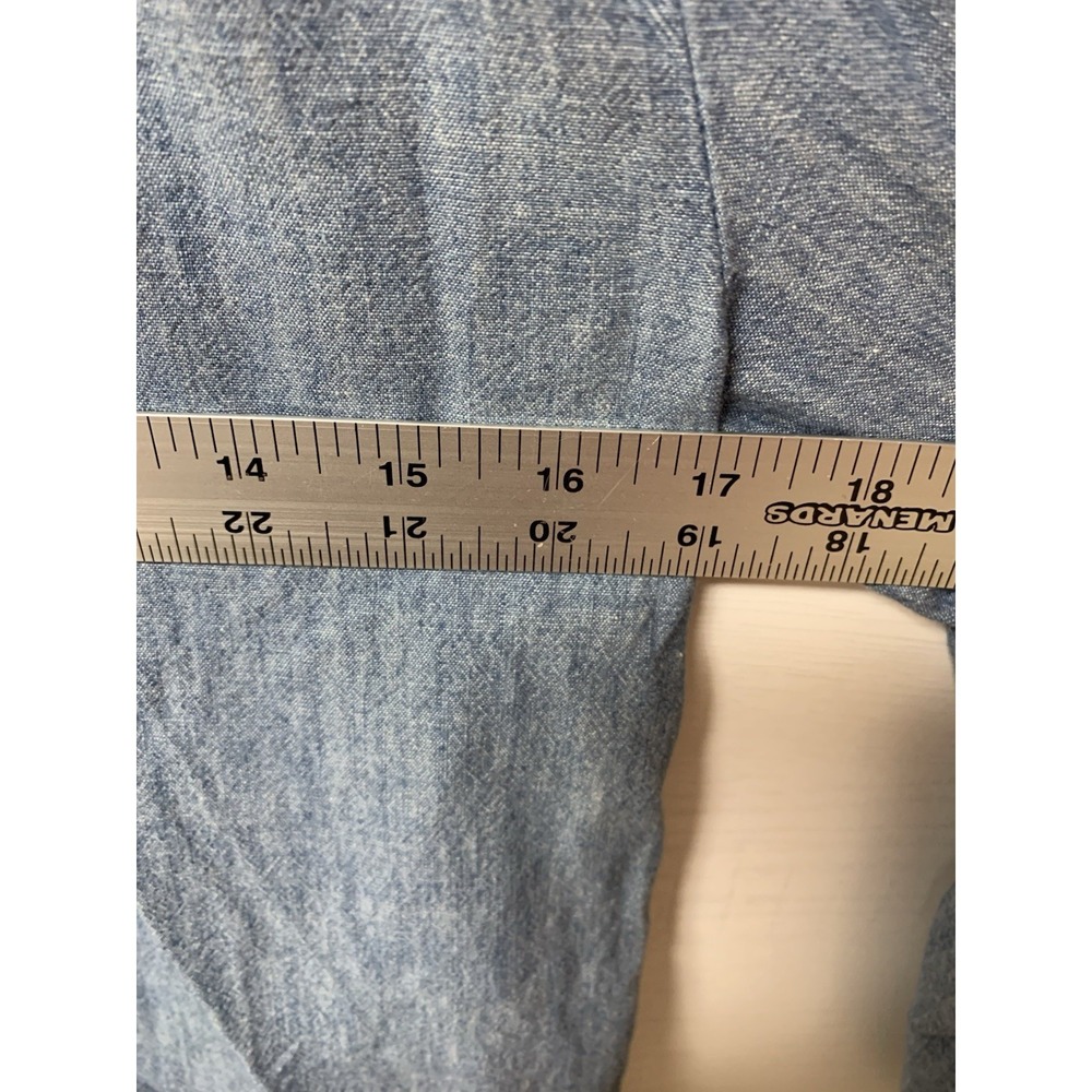 Ralph Lauren Polo Girls Chambray Denim Dress Size 12 Long Sleeve Ruffle Hem - Picture 12 of 12